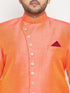 Vastramay Men's Plus Size Orange Slim Fit Sherwani Only Top